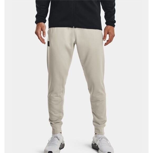 Under Armour Storm Pants Men’s 3XL Loose Fit Fleece Beige Jogger Water Repellent